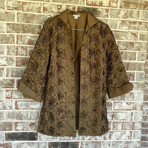Grace Chuang New York Metallic Open Textured Cardigan Jacket Size 6